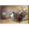 J.P Wale. Still life ceramic bowl of wildflowers and berries on a shelf, signed lower left 17cm x...