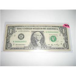 2006 SERIES RARE *SAME 6 DIGITS SERIAL DIGITS* $1.00 SERIAL # *B39992999D. NICE US DOLLAR*!! DOLLAR