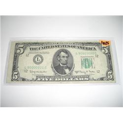 1950 SERIES E EXTREMELY RARE *SAME 6 DIGITS SERIAL # 0'S* $5.00 SERIAL # L90000020C. APPROX. VALUE $