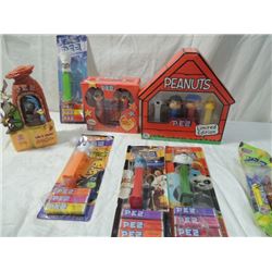 MIXED PEZ LOT PEANUTS MICKEY HALLOWEEN PANDA MORE