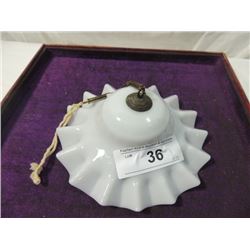 SPRING MOUNT DEPRESSION ERA MILKY GLASS LAMP SHADE