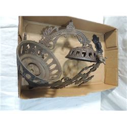 PAIR METAL CAST LAMP BRACKETS KEROSENE LANTERN