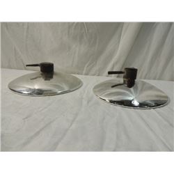PAIR MERCURY GLASS LANTERN LAMP REFLECTORS