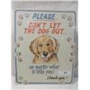 Image 1 : VINTAGE DON'T LET THE DOG OUT TIN SIGN