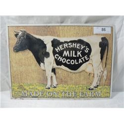 HERSHEY'S CHOCOLATE FARM TIN SIGN