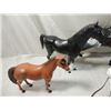 Image 2 : LOT 5 VINTAGE PLASTIC HORSE FIGURES AS SHOWN.