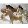 Image 3 : LOT 6 VINTAGE PLASTIC HORSE FIGURES AS SHOWN.