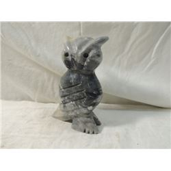 VINTAGE MARBLE CARVED OWL FIGURINE 6" TALL