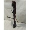 Image 2 : WOOD CARVED AFRICAN JUNGLE SPEAR NATIVE FIGURE