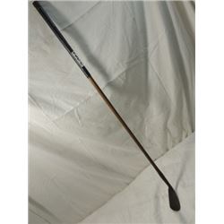 ANTIQUE VINTAGE WOOD SHAFT LEATHER GOLF CLUB