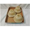 Image 1 : LOT 3 VINTAGE ANTIQUE CUSTARD GLASS SHADES LIGHT