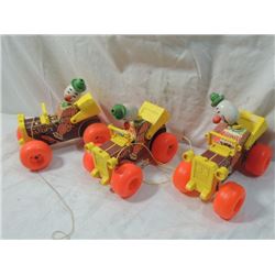 LOT 3 FISHER PRICE VINTAGE JALOPY TOYS