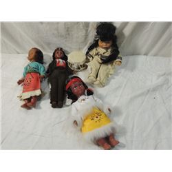 LOT 4 VINTAGE INDIAN NATIVE AMERICAN DOLLS