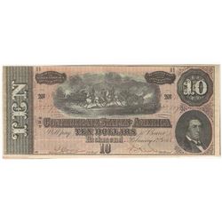 1864 $10 The Confederate States of America Note