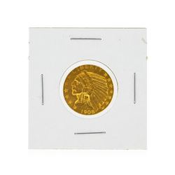 1908 $5 Indian Head Half Eagle Gold Coin