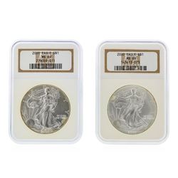 2000 $1 American Silver Eagle Coin Set NGC Graded MS69