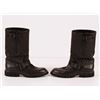 Image 2 : Authentic Chanel Quilted Brown Leather Motorcycle Boots