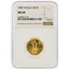 Image 1 : 1987 $10 American Gold Eagle Coin NGC Graded MS69