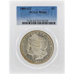 1881-CC $1 Morgan Silver Dollar PCGS Graded MS64