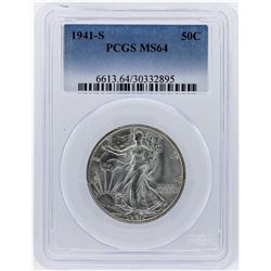 1941-S Liberty Walking Half Dollar PCGS Graded MS64