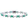Image 1 : 14KT White Gold 5.57ct Emerald and Diamond Bracelet