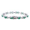 Image 2 : 14KT White Gold 5.57ct Emerald and Diamond Bracelet