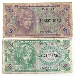Lot of (2) Military Payment Certificate Notes
