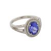 Image 1 : 14KT White Gold 1.95ct Tanzanite and Diamond Ring