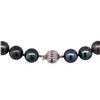 Image 2 : 14KT White Gold 12mm-15.5mm Tahitian Cultured Black Pearl Necklace
