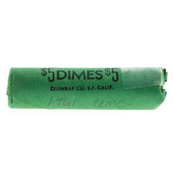Roll of (50) 1961 Brilliant Uncirculated Roosevelt Dimes