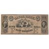 Image 1 : 1800s $5 Canal Bank of New Orleans Obsolete Bank Note