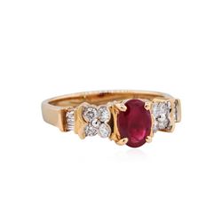 14KT Rose Gold 0.95ct Ruby and Diamond Ring