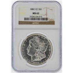 1882-CC $1 Morgan Silver Dollar NGC Graded MS62