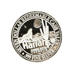 Harrahs Casino Hotel $7 Casino Gaming Token .999 Silver Limited Edition
