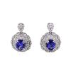 Image 1 : 14KT White Gold 3.32ctw Tanzanite and Diamond Earrings
