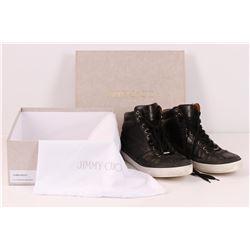 Jimmy Choo Black Croc Mens Sneakers