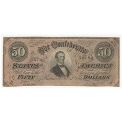 1864 $50 Confederate States of America Note