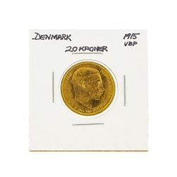 1915-VBP Denmark 20 Kroner Gold Coin