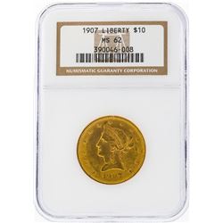 1907 $10 Liberty Head Eagle Gold Coin NGC MS62