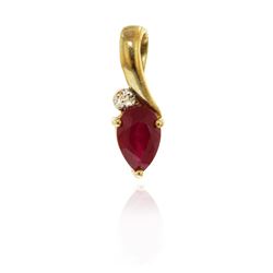 10KT Yellow Gold 0.35ct Ruby and Diamond Pendant