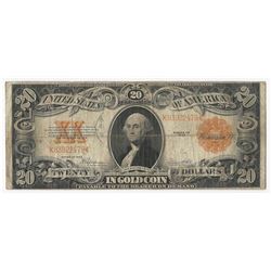 1922 $20 Large Size Gold Certificate Note