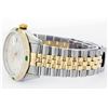 Image 9 : Mens Rolex Two Tone Emerald and Diamond Datejust Wristwatch