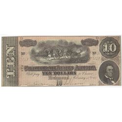 1864 $10 The Confederate States of America Note