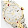 Image 1 : Mens Rolex Two Tone Ruby and Diamond Datejust Wristwatch