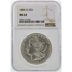 1884-O $1 Morgan Silver Dollar NGC Graded MS62