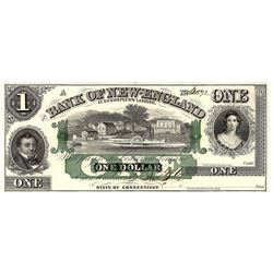 1800s $1 Bank of New England Obsolete Currency Note