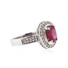 Image 2 : 14KT White Gold 2.95ct Ruby and Diamond Ring