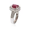 Image 3 : 14KT White Gold 2.95ct Ruby and Diamond Ring