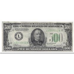 1934A $500 Federal Reserve Bank Note San Francisco