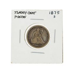 1875-S Twenty Cent Piece Seated Liberty Silver Coin